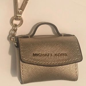Michael Kors Mini Purse Keychain Fob Gold Color Bag charm Key holder